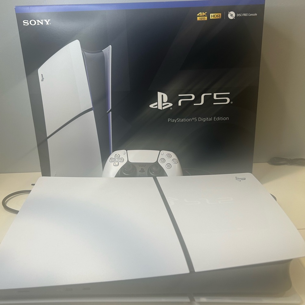 Sony PS5 Digital Edition in White and Black 1TB